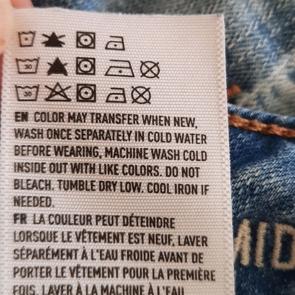 AEO Midi Super Super Stretch Jean Shorts Raw Hem 4 - Picture 2 of 11